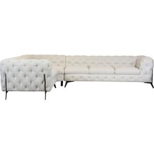 Leonique Hoekbank Amaury grote hoekbank, met luxueuze capitonnage in een moderne look, breedte 323 cm, kleur van de poten naar keuze