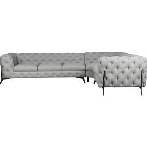 Leonique Ecksofa Amaury, großes Ecksofa, Kopfheftung, Breite 323 cm, Fußfarbe wählbar