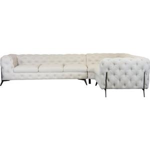 Leonique Ecksofa "Amaury", großes Ecksofa, Kopfheftung, Breite 323 cm, Fußfarbe wählbar