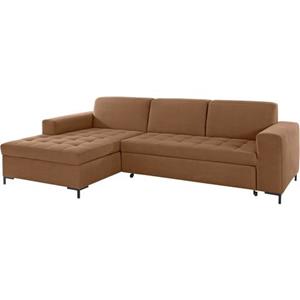 OTTO products Ecksofa "Grazzo", hochwertige Stoffe aus recyceltem Material, Steppung im Sitzbereich, wahlweise mit Bettfunktion und Bettkasten