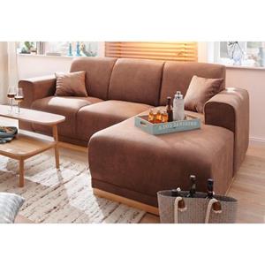 Home affaire Ecksofa "Seeland", mit sichtbarem Holzrahmen an der Unterseite
