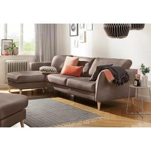 Home affaire Ecksofa "Marseille", Mit Massivholzbeinen aus Eiche, In verschieden Bezügen und Farbvarianten