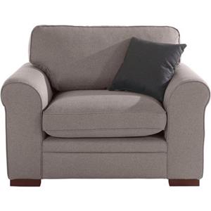 Timbers Fauteuil Broughton zachte bekleding, passend bij de serie broughton, in 3 soorten bekleding, incl 1 sierkussen