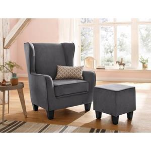 Home affaire Fauteuil Ginger met kruk in een set, bies, veerkern