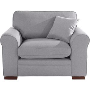 Timbers Fauteuil Broughton zachte bekleding, passend bij de serie broughton, in 3 soorten bekleding, incl 1 sierkussen
