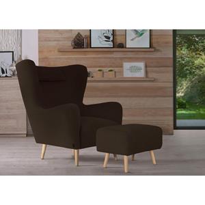 Home affaire Fauteuil Telford naar keuze met en zonder hocker, in 4 stofkwaliteiten, overtrekstof ook in luxe-microvezel in imitatiebont-look