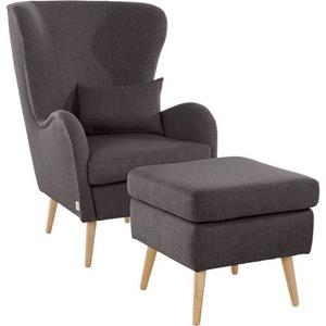 Guido Maria Kretschmer Home&Living Fauteuil Sallito incl. hocker, de kleinere versie van salla, in 6 stofkwaliteiten, fauteuil bxdxh: 76x85x109 cm, bekleding ook in luxe-microvezel in imitat