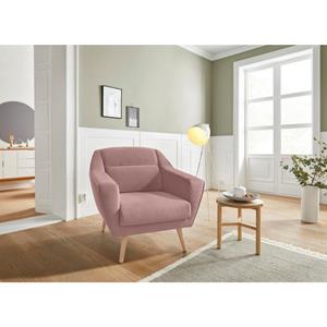 Andas Fauteuil Bille met naad in het rugkussen en eikenhouten poten, design by morten georgsen