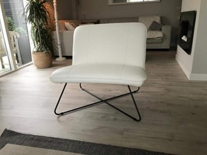 ShopX Leren fauteuil smile 80 38 wit, wit leer, witte stoel