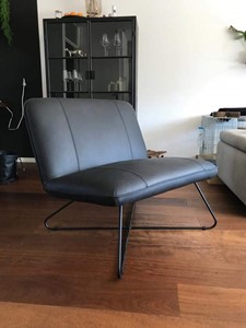 ShopX Leren fauteuil smile 80 42 geel, geel leer, gele stoel
