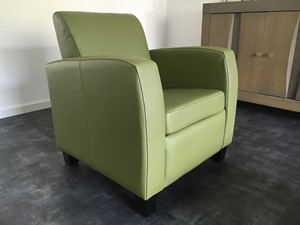 ShopX Leren fauteuil joy 291 groen, groen leer, groene stoel