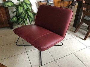 ShopX Leren fauteuil smile 80 112 rood, rood leer, rode stoel