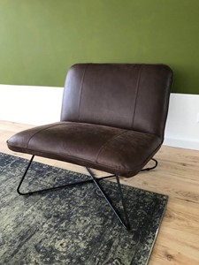 ShopX Leren fauteuil smile 80 108 bruin, bruin leer, bruine stoel