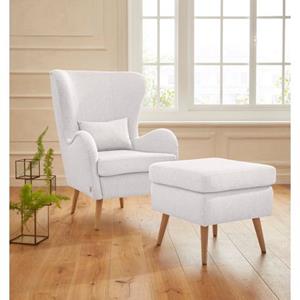 Guido Maria Kretschmer Home&Living Fauteuil Sallito incl. hocker, de kleinere versie van salla, in 6 stofkwaliteiten, fauteuil bxdxh: 76x85x109 cm, bekleding ook in luxe-microvezel in imitat