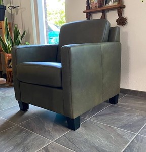 ShopX Leren fauteuil smart 491 groen, groen leer, groene stoel