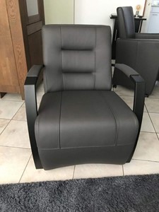 ShopX Leren fauteuil magnificent 120 grijs, grijs leer, grijze stoel