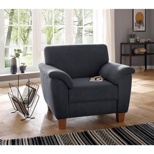 Home affaire Fauteuil Alta met binnenvering en contrastnaad, poten beuken eikenkleur