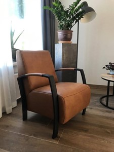 ShopX Leren fauteuil glory 372 bruin, bruin leer, bruine stoel