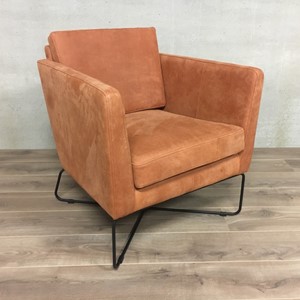 ShopX Leren fauteuil crossover 105 oranje, oranje leer, oranje stoel