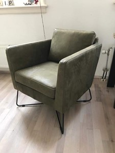 ShopX Leren fauteuil crossover 103 groen, groen leer, groene stoel