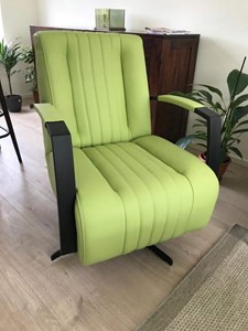 ShopX Leren draaifauteuil galaxy 401 groen, groen leer, groene draaistoel