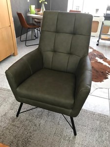 ShopX Leren fauteuil proud groen, groen leer, groene stoel