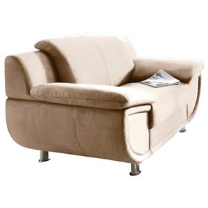 TRENDMANUFAKTUR Fauteuil Rondo, breedte 121 cm, brede armleuningen, chromen poten