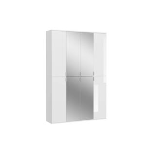 Hioshop ProjektX kledingkast 8 deuren wit, spiegel.