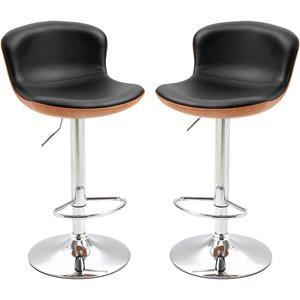 HOMCOM Barhocker mit Fußstütze schwarz/silber
