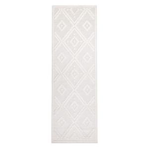 Carpet city In-& Outdoor Teppich Innen-& Außenbereich - Wetterfest Balkon-Teppich, Terrasse - Wohnzimmer-Teppiche 3D-Effekt - Rauten-Muster; Creme creme Gr. 140 x 200  Erwachsene
