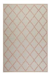 Esprit Outdoorteppich -  In & Outdoor Sparkle Outdoor (Rhomb) - 100 % Polypropylen - 5mm - pflegeleicht beige/orange Gr. 80 x 150