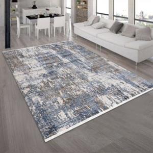 Carpetilla Designer Wohnzimmer Teppich Abstrakte Musterung Modern Cream Blau Richmond beige Gr. 200 x 290