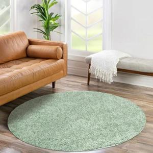 Carpet city Shaggy Hochflor Teppich - Mint-Grün - Flauschig-Weich - Langflor Teppiche Einfarbig Wohnzimmer, Schlafzimmer grün Gr. 80 x 80