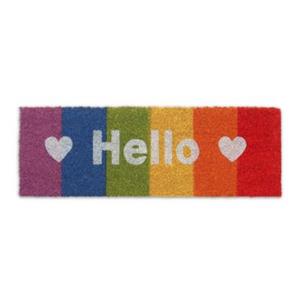 RELAXDAYS Kokos Fußmatte Hello Regenbogen bunt