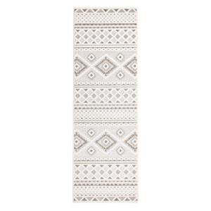 Carpet city In-& Outdoor Teppich Innen-& Außenbereich - Wetterfest Balkon-Teppich, Terrasse - Wohnzimmer-Teppiche 3D-Effekt - Ethno-Look; Creme creme Gr. 150 x 150  Erwachsene