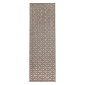 Carpet city In-& Outdoor Teppich Innen-& Außenbereich - Wetterfest Balkon-Teppich, Terrasse - Wohnzimmer-Teppiche 3D-Effekt - Geo-Muster; Braun braun Gr. 80 x 150  Erwachsene