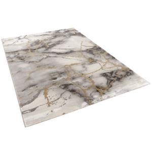 Pergamon Luxus Designer Teppich Carrara Marmor Optik Verlauf Teppiche gold/grau Gr. 80 x 300