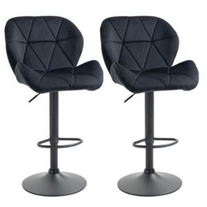 HOMCOM Barhocker 2-er Set, Verstellbare Sitzhöhe schwarz