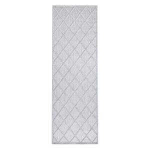 Carpet city In-& Outdoor Teppich Innen-& Außenbereich - Wetterfest Balkon-Teppich, Terrasse - Wohnzimmer-Teppiche 3D-Effekt - Raute-Optik; Grau grau Gr. 120 x 170  Erwachsene