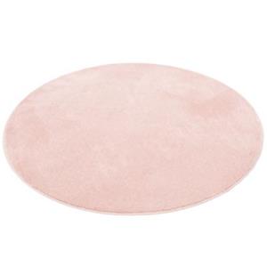 Pergamon Luxus Soft-Velours Teppich Verona Rund Teppiche rosa Gr. 120 x 120