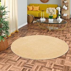 Pergamon Luxus Soft-Velours Teppich Verona Rund Teppiche beige Gr. 120 x 120