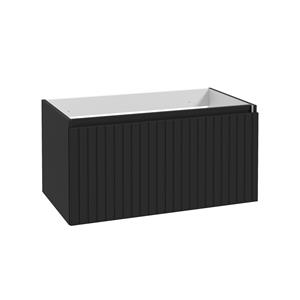 Fontana Versus onderkast 80cm met 1 softclose lade en ribbelfront zwart mat