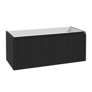 Fontana Versus onderkast 100cm met 1 softclose lade en ribbelfront zwart mat
