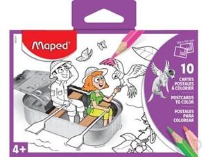 Maped briefkaart om in te kleuren, ft 10 x 15 cm, pak van 10 vel