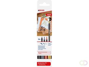 Edding metallic brushpen Mix e-1340, assorti, set van 4 stuks