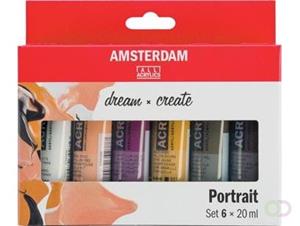 Amsterdam acrylverf tube van 20 ml, etui van 6 stuks, portret