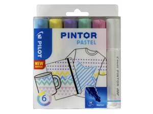 Verfstift Pilot Pintor pastel 1.4mm ass etuis Ã 6 stuks assorti