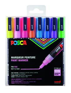 uni-posca Posca Marker, Strichstärke: 0,9-1,3 mm, PC-3ML, 8 Stk, versch. Farben