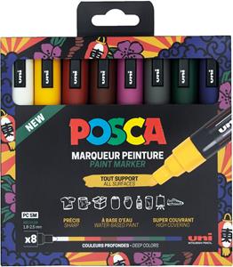 Posca paintmarker 5M, medium punt, assorti, etui met 8 stuks