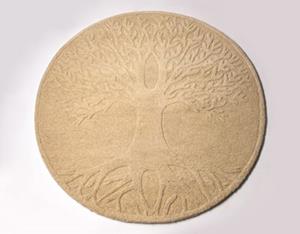 LivingDesigns Handgetufteter Teppich, Lebensbaum in Natur Ø 120 cm natur